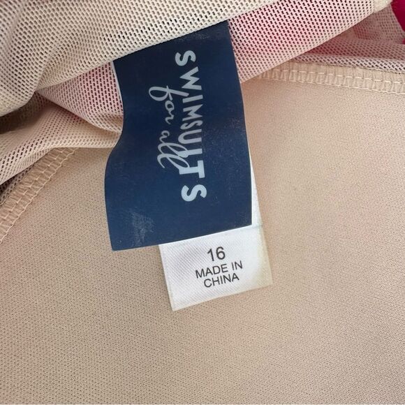 Swimsuits For All Hot Pink Magenta One Piece Bathing Suit Women’s 16 - Picture 7 of 8